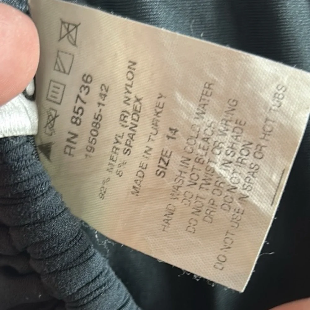 DKNY Gray Rushed One- Piece Bathing Suit Size 14 - Picture 4 of 7
